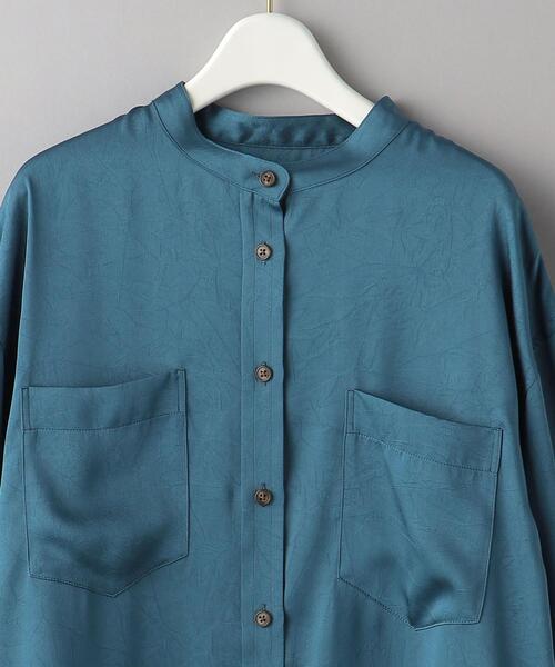 BEAUTY&YOUTH UNITED ARROWS（ビューティーアンドユースユナイテッドアローズ）の「ポリエステルサテン バンドカラー シャツ -ウォッシャブル-（シャツ/ブラウス・レディース・オフホワイト/イエロー/コバルトブルー・FREE）」の19枚目の写真