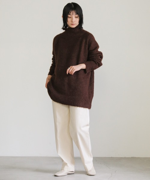 select MOCA(セレクトモカ)の「ハイネックシャギールーズニット(ニット/セーター・レディース・マスタード/ブラウン/ブラック・FREE)」の19枚目の写真