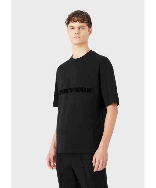 EMPORIO ARMANI(エンポリオアルマーニ)の「【エンポリオ アルマーニ】Tシャツ ヘビージャージー素材 グラデーションフロックロゴ(Tシャツ/カットソー・メンズ・アイボリー/ブラック系4・LARGE/MEDIUM/SMALL/X-LARGE/X-SMALL)」の12枚目の写真