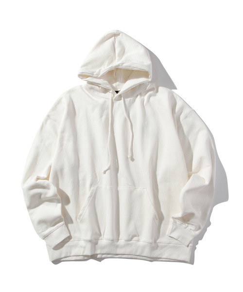 INASTUDIOS ZOO(イーナストゥディオスズー)の「「INASTUDIOS SELECT」ルーズフィット 裏毛プルパーカー(パーカー・メンズ・グリーン/アッシュ/オフホワイト/ブラック/ネイビー/杢グレー・LARGE/X-LARGE/MEDIUM)」の2枚目の写真