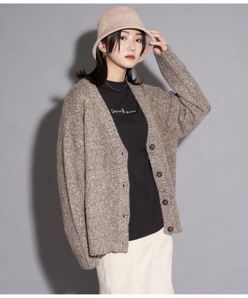 ANAP（アナップ）の「ミックスヤーンカーディガン（カーディガン/ボレロ・レディース・グリーン/ブラウン/ブラック・FREE）」の2枚目の写真