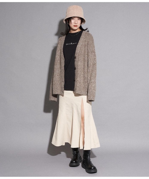 ANAP（アナップ）の「ミックスヤーンカーディガン（カーディガン/ボレロ・レディース・グリーン/ブラウン/ブラック・FREE）」の5枚目の写真