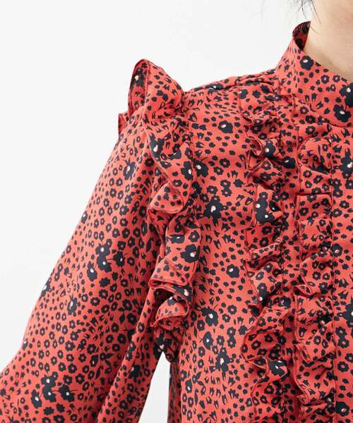 martinique マルティニーク　バックサテンフラワーフリルブラウス martinique（マルティニーク）の「martinique/バックサテン