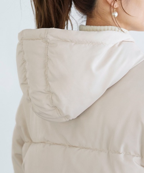 Pierrot(ピエロ)の「フェイクダウンジャケット(ダウンジャケット/コート・レディース・アイボリー/ブラック/ベージュ/ダークベージュ・M)」の9枚目の写真