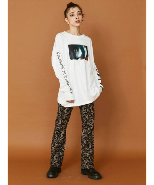 EVRIS（エヴリス）の「マーブルフレアニットパンツ（その他パンツ・レディース・グリーン/ブラック・FREE）」の4枚目の写真