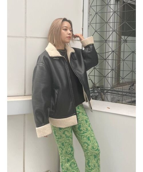 EVRIS（エヴリス）の「マーブルフレアニットパンツ（その他パンツ・レディース・グリーン/ブラック・FREE）」の10枚目の写真