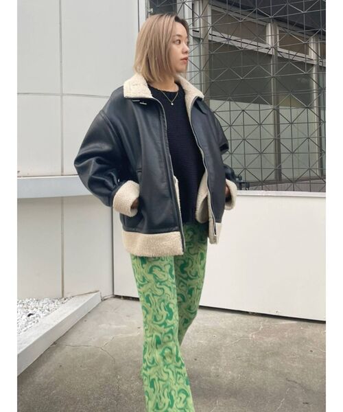 EVRIS（エヴリス）の「マーブルフレアニットパンツ（その他パンツ・レディース・グリーン/ブラック・FREE）」の11枚目の写真