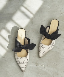 LE TALON | 3.5cmポインテッドリボンミュール(サンダル)