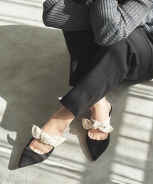 LE TALON | 3.5cmポインテッドリボンミュール(サンダル)