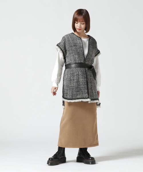 RehersalL（リハーズオール）の「rehersall/リハーズオール/ツイードジレ（その他アウター・レディース・ブラック・F）」の8枚目の写真