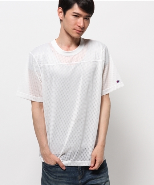 Champion（チャンピオン）の「CHAMPION×BEAMS / 別注 ナイロンメッシュTシャツ （Tシャツ/カットソー・メンズ・ホワイト/ブラック/ネイビー・SMALL/LARGE/MEDIUM）」の19枚目の写真