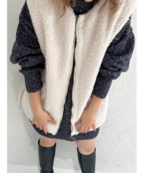 JUMELLE(ジュメロ)の「ネップニット(ニット/セーター・レディース・ベージュ/ネイビー・MEDIUM)」の5枚目の写真