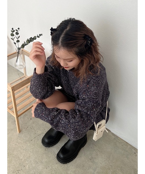 JUMELLE(ジュメロ)の「ネップニット(ニット/セーター・レディース・ベージュ/ネイビー・MEDIUM)」の16枚目の写真