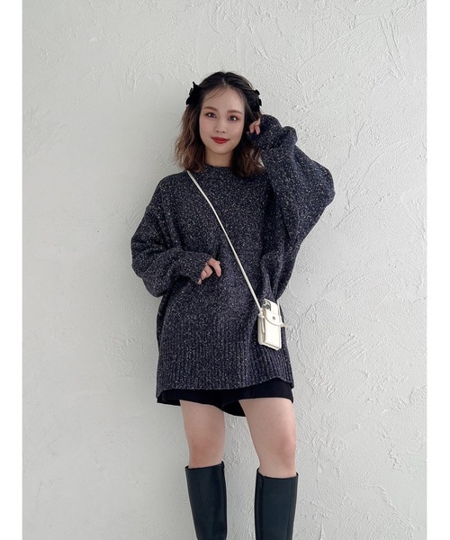 JUMELLE(ジュメロ)の「ネップニット(ニット/セーター・レディース・ベージュ/ネイビー・MEDIUM)」の3枚目の写真