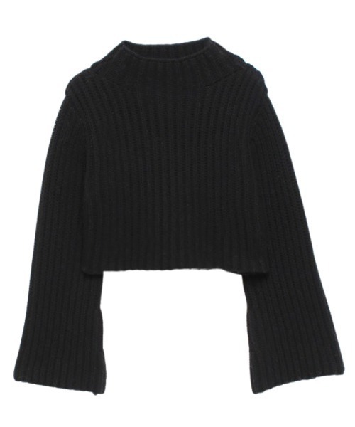 anuans（アニュアンス）の「クロップドニットトップス（ニット/セーター・レディース・ブラック/グレー・FREE）」の6枚目の写真