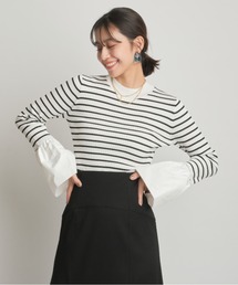 【今季】Mystradaマイストラーダ ファー付き袖フレアニット 秋冬 中古・古着通販】Mystrada (マイストラーダ) フェザーショルダーニット