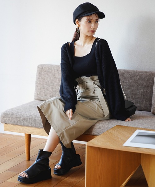 mysty woman(ミスティウーマン)の「オープントゥブーツサンダル 183492(ブーツ・レディース・ブラック/アイボリー・MEDIUM/LARGE)」の9枚目の写真