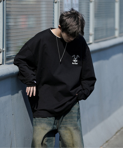 neos(ネオス)の「【neos -addictive design-】ビッグシルエット バックプリント スケート ヘビーウェイト クルーネック ロングスリーブ Tシャツ(Tシャツ/カットソー・メンズ・ブルー/ブラック/グリーン/ホワイト・LARGE/X-LARGE/MEDIUM)」の15枚目の写真