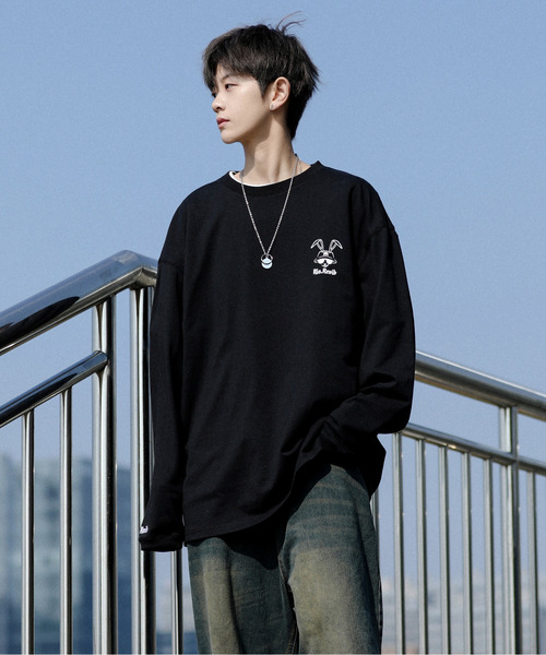 neos(ネオス)の「【neos -addictive design-】ビッグシルエット バックプリント スケート ヘビーウェイト クルーネック ロングスリーブ Tシャツ(Tシャツ/カットソー・メンズ・ブルー/ブラック/グリーン/ホワイト・LARGE/X-LARGE/MEDIUM)」の21枚目の写真