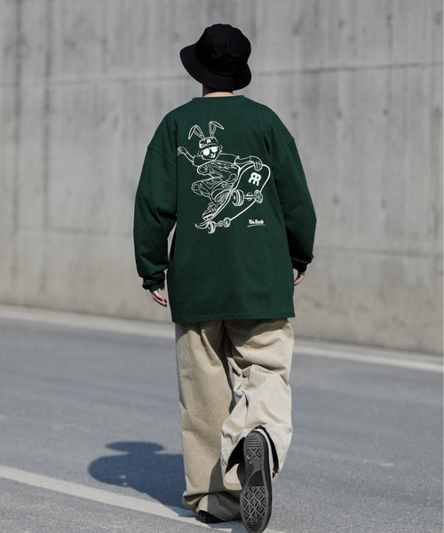 neos(ネオス)の「【neos -addictive design-】ビッグシルエット バックプリント スケート ヘビーウェイト クルーネック ロングスリーブ Tシャツ(Tシャツ/カットソー・メンズ・ブルー/ブラック/グリーン/ホワイト・LARGE/X-LARGE/MEDIUM)」の19枚目の写真