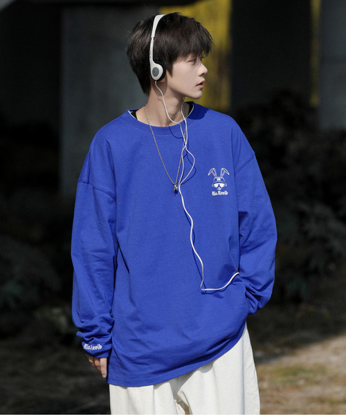neos(ネオス)の「【neos -addictive design-】ビッグシルエット バックプリント スケート ヘビーウェイト クルーネック ロングスリーブ Tシャツ(Tシャツ/カットソー・メンズ・ブルー/ブラック/グリーン/ホワイト・LARGE/X-LARGE/MEDIUM)」の11枚目の写真
