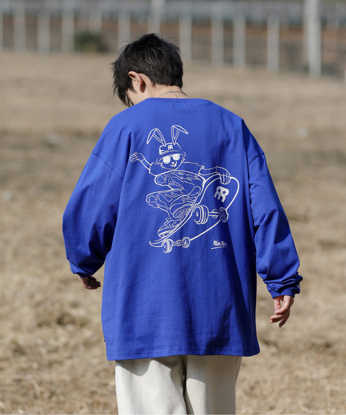 neos(ネオス)の「【neos -addictive design-】ビッグシルエット バックプリント スケート ヘビーウェイト クルーネック ロングスリーブ Tシャツ(Tシャツ/カットソー・メンズ・ブルー/ブラック/グリーン/ホワイト・LARGE/X-LARGE/MEDIUM)」の16枚目の写真
