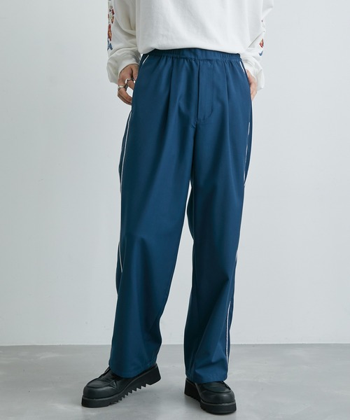 JUNRED(ジュンレッド)の「ドレープダブルクロスサイドラインワイドパンツ(スラックス・メンズ・ブラック/ブルー系その他4・L/M/S)」の6枚目の写真