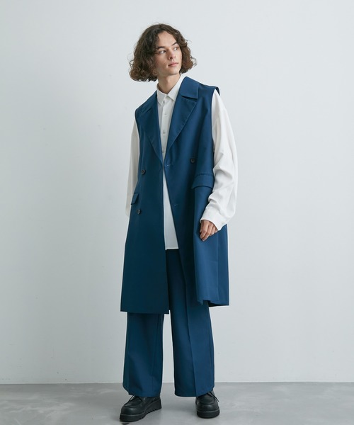 JUNRED(ジュンレッド)の「ドレープダブルクロスサイドラインワイドパンツ(スラックス・メンズ・ブラック/ブルー系その他4・L/M/S)」の10枚目の写真