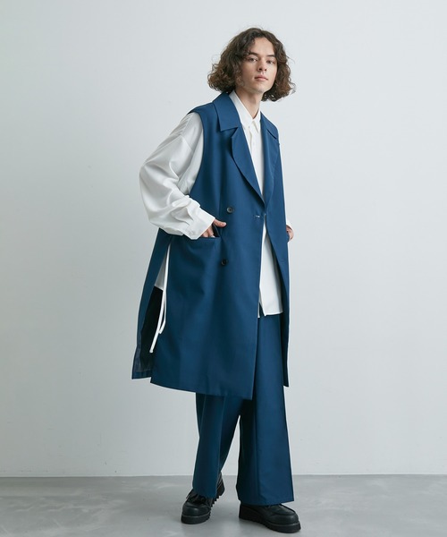 JUNRED(ジュンレッド)の「ドレープダブルクロスサイドラインワイドパンツ(スラックス・メンズ・ブラック/ブルー系その他4・L/M/S)」の11枚目の写真