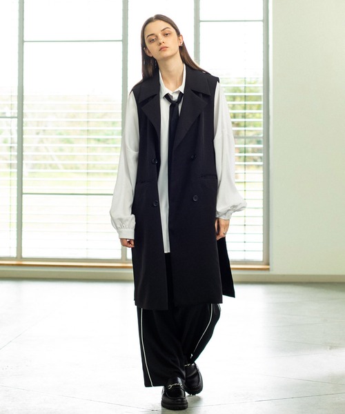 JUNRED(ジュンレッド)の「ドレープダブルクロスサイドラインワイドパンツ(スラックス・メンズ・ブラック/ブルー系その他4・L/M/S)」の20枚目の写真