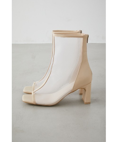 AZUL by moussy(アズールバイマウジー)の「OPEN TOE SHEER SHORT BOOTS/オープントーシアーショートブーツ(ブーツ・レディース・ブラック/ライトベージュ・MEDIUM/LARGE/SMALL/LL)」の12枚目の写真