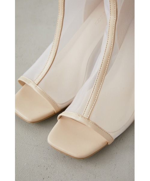 AZUL by moussy(アズールバイマウジー)の「OPEN TOE SHEER SHORT BOOTS/オープントーシアーショートブーツ(ブーツ・レディース・ブラック/ライトベージュ・MEDIUM/LARGE/SMALL/LL)」の16枚目の写真
