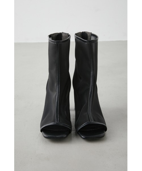 AZUL by moussy(アズールバイマウジー)の「OPEN TOE SHEER SHORT BOOTS/オープントーシアーショートブーツ(ブーツ・レディース・ブラック/ライトベージュ・MEDIUM/LARGE/SMALL/LL)」の4枚目の写真