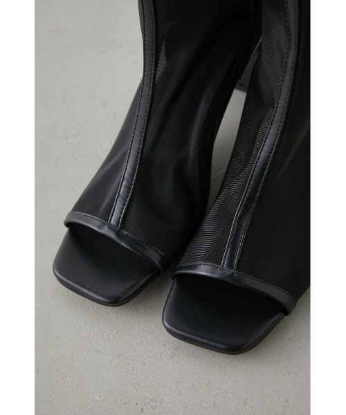 AZUL by moussy(アズールバイマウジー)の「OPEN TOE SHEER SHORT BOOTS/オープントーシアーショートブーツ(ブーツ・レディース・ブラック/ライトベージュ・MEDIUM/LARGE/SMALL/LL)」の7枚目の写真
