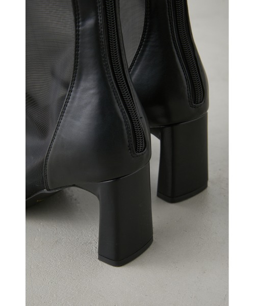 AZUL by moussy(アズールバイマウジー)の「OPEN TOE SHEER SHORT BOOTS/オープントーシアーショートブーツ(ブーツ・レディース・ブラック/ライトベージュ・MEDIUM/LARGE/SMALL/LL)」の8枚目の写真