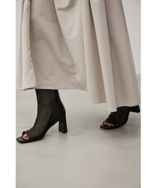 AZUL by moussy(アズールバイマウジー)の「OPEN TOE SHEER SHORT BOOTS/オープントーシアーショートブーツ(ブーツ・レディース・ブラック/ライトベージュ・MEDIUM/LARGE/SMALL/LL)」の9枚目の写真