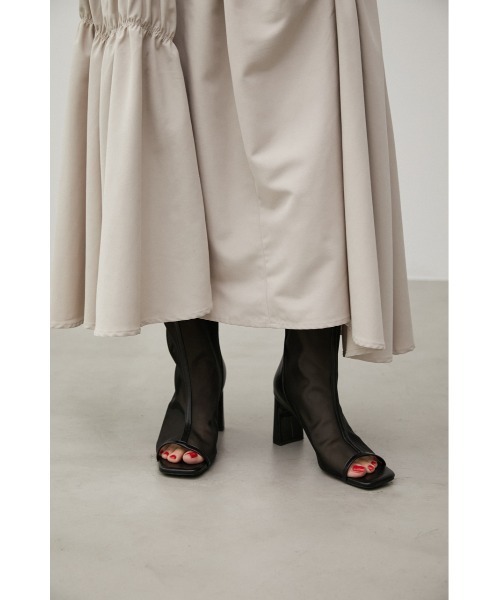 AZUL by moussy(アズールバイマウジー)の「OPEN TOE SHEER SHORT BOOTS/オープントーシアーショートブーツ(ブーツ・レディース・ブラック/ライトベージュ・MEDIUM/LARGE/SMALL/LL)」の10枚目の写真