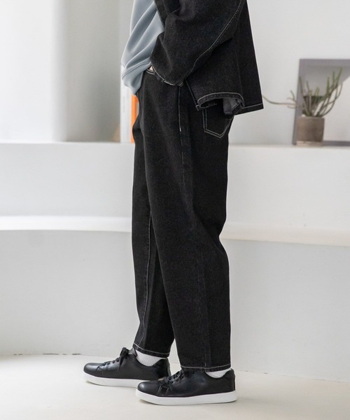 LAKOLE（ラコレ）の「デニムワイドパンツ[セットアップ対応] / 183408（デニムパンツ・メンズ・ブラック/ネイビー/ブルー・MEDIUM/LARGE/SMALL）」の4枚目の写真