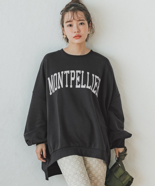 coca（coca）（コカ）の「＼新色登場／ビッグシルエットロゴスウェット（スウェット・レディース・チャコール/ネイビー/ホワイト/ピンク/ライトベージュ/イエロー・M/L）」の2枚目の写真