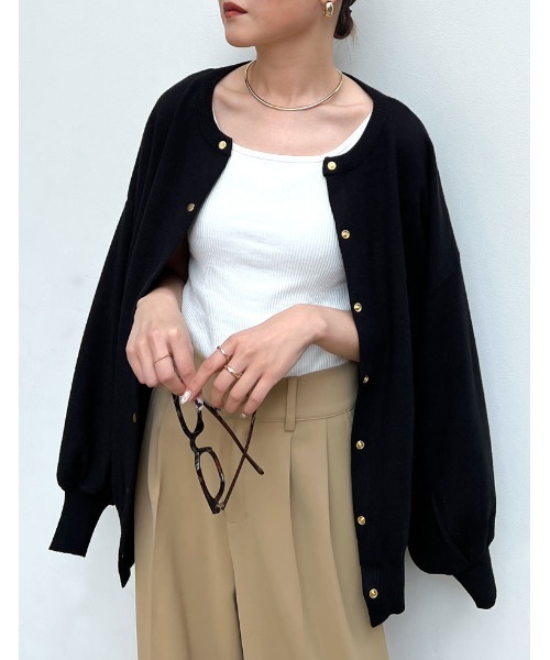 Re:EDIT（リエディ）の「[2023S/S COLLECTION]金釦オーバーサイズニットカーディガン（トップス）」