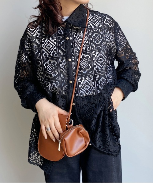 CPCM（シーピーシーエム）の「ブロックレース長袖シャツ（シャツ/ブラウス・レディース・アイボリー/ブルー/オフホワイト/ブラック・FREE）」の14枚目の写真