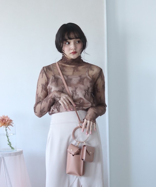 muguet(ミュゲ)の「シアーレースインナー(Tシャツ/カットソー・レディース・ベージュ/ブラウン/アイボリー・FREE)」の5枚目の写真