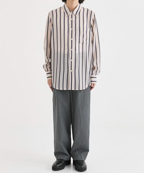 BED J.W. FORD（ベッドフォード）の「【BED j.w. FORD / ベッドフォード】Button-Down Shirts / ボタンダウンシャツ（シャツ/ブラウス・メンズ・ベージュ/ホワイト・0/2/1）」の21枚目の写真