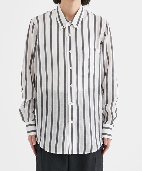 BED J.W. FORD（ベッドフォード）の「【BED j.w. FORD / ベッドフォード】Button-Down Shirts / ボタンダウンシャツ（シャツ/ブラウス・メンズ・ベージュ/ホワイト・0/2/1）」の4枚目の写真