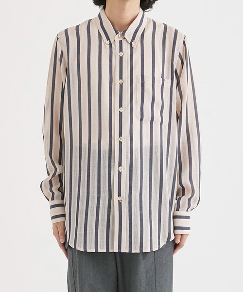 BED J.W. FORD（ベッドフォード）の「【BED j.w. FORD / ベッドフォード】Button-Down Shirts / ボタンダウンシャツ（シャツ/ブラウス・メンズ・ベージュ/ホワイト・0/2/1）」の16枚目の写真