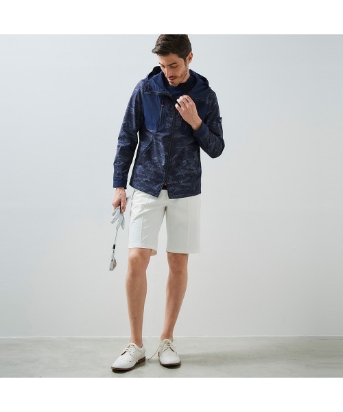 g-stage(ジーステージ)の「g-stgae ストレッチ4WAYストレッチプリーツゴルフショートパンツ(その他パンツ・メンズ・ホワイト/ブラウン・50/48/46)」の3枚目の写真