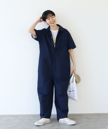 PAR ICI（パーリッシィ）の「コットンリネンカルゼ オールインワン（つなぎ/オールインワン）」