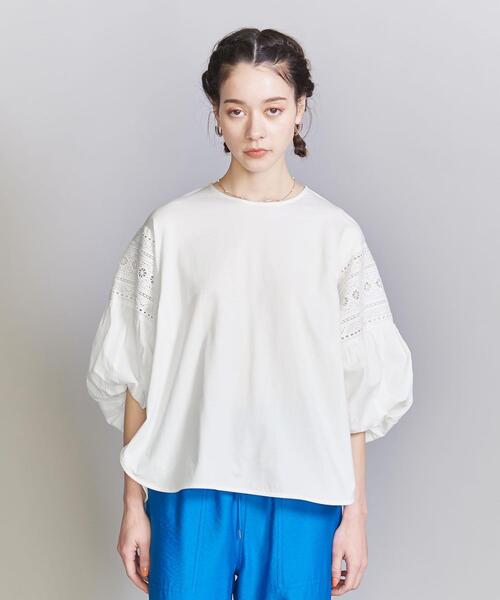 ドゥロワー　カットソー　白　バルーンスリーブ BEAUTY&YOUTH UNITED ARROWS（ビューティーアンドユース