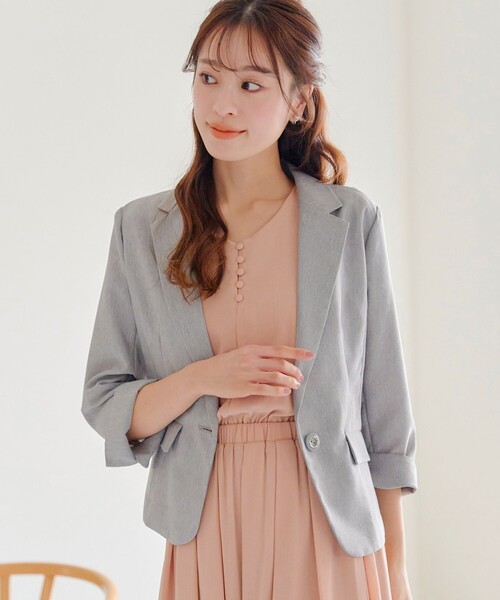 【吸水速乾・接触冷感・UVケア・防シワ・洗える】カチオンテーラードジャケット（テーラードジャケット）｜Tiaclasse（ティアクラッセ）