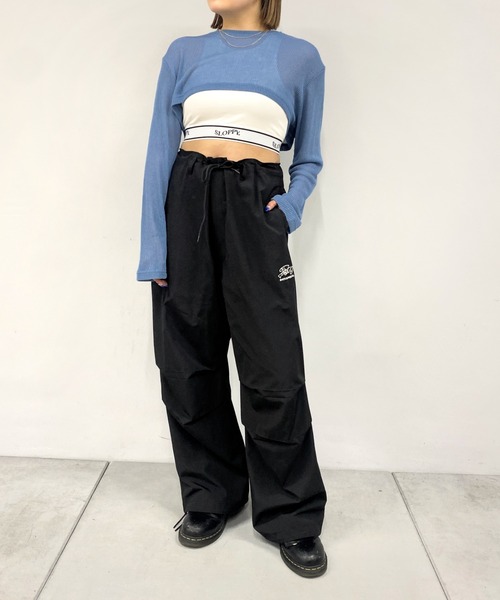 WHO'S WHO gallery(フーズフーギャラリー)の「ニットソーショートトップス(Tシャツ/カットソー・レディース・サックスブルー/ピンク/レッド/オフホワイト/ブラック・FREE)」の7枚目の写真